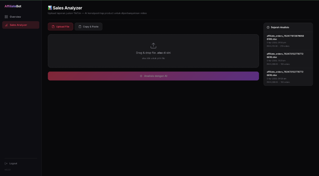 Upload Data Jualan