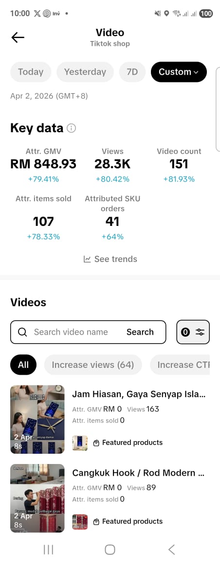 Screenshot akaun TikTok user AffiliateBot dengan video auto post 3